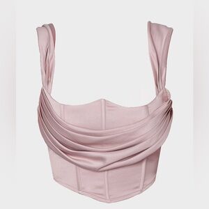Pretty Little Thing Pale Pink Drape Front Corset, NWT.